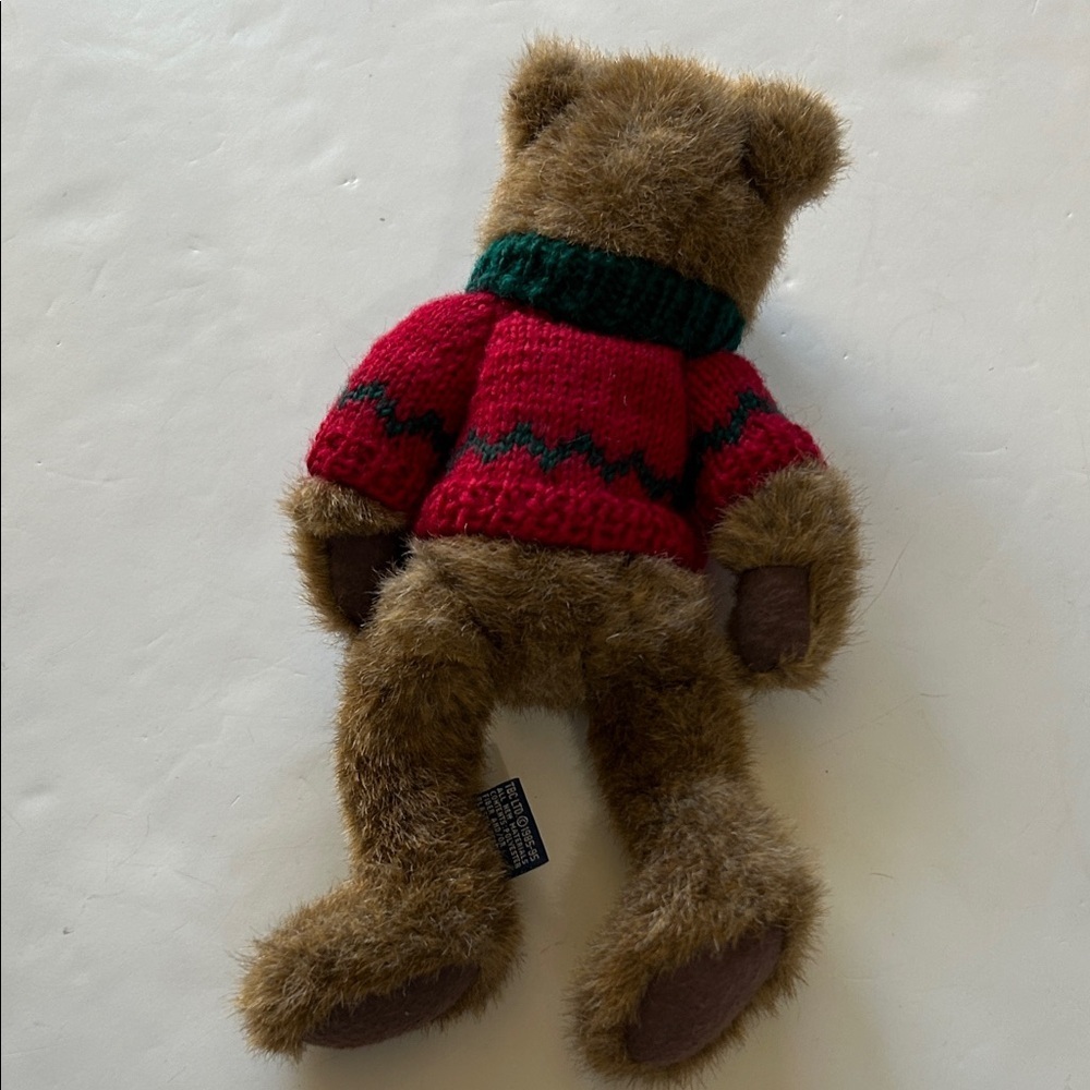 Boyds Bears Brown Stuffed Animal with Red Sweater - Picture 3 of 6